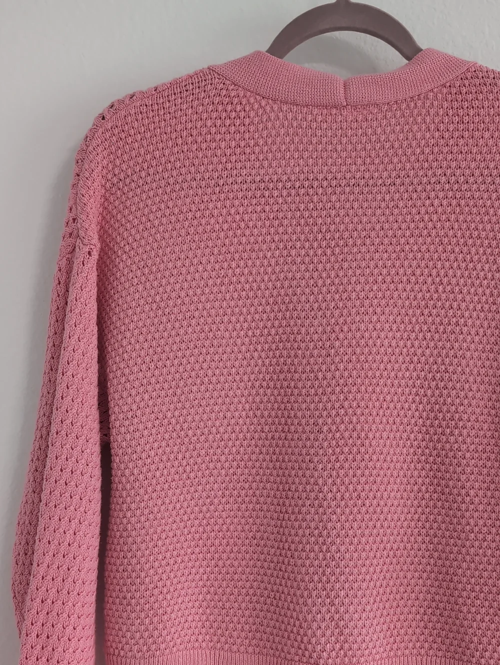 GAP Rose Pink Open-Knit Button Cardigan